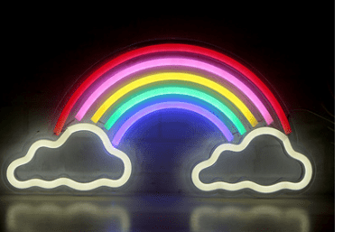 LED Neon Light, Acrylic Back Panel, Room Decoration Night Light (Option: Rainbow clouds-USB)