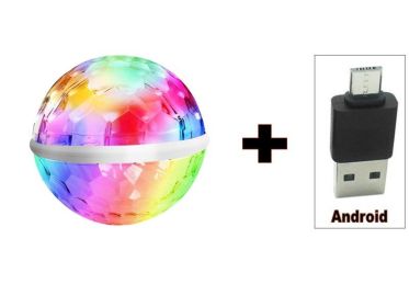 RGB Mobile Usb Android Apple Rotating Elf Stage Light (Option: Doublesided elf Android head)