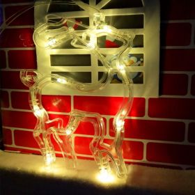 Christmas Lights LED Fawn Bells Pine Tree Stars Moon Shaped Decorative Lights (Option: D-Without battery)