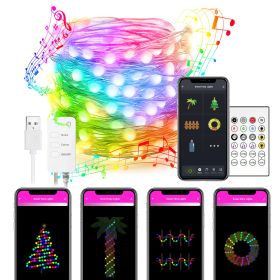 Smart LED String Lights Dancing With Music Sync Dreamcolor Fairy Lamp Garland For Home Christmas New Year's Decor Lighting (Option: Rgb-A)