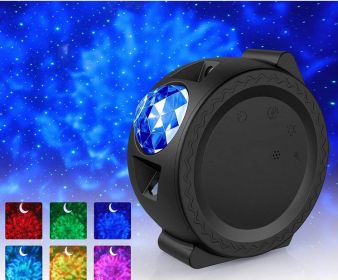 Sleeping Light Bedroom Bedside Table Light Starry Sky LED Moo (Color: Black)