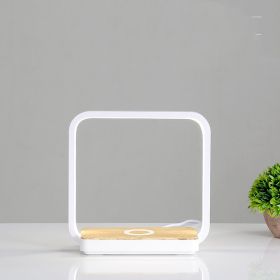 Bedside Lamp Mobile Phone Wireless Charging Desk Lamp (Option: White-220V US)