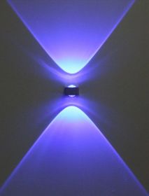 Outdoor Waterproof Wall Lamp LED Square Corridor Aisle Terrace Wall Lamp (Option: Black shell blue light-Single side light 3W)